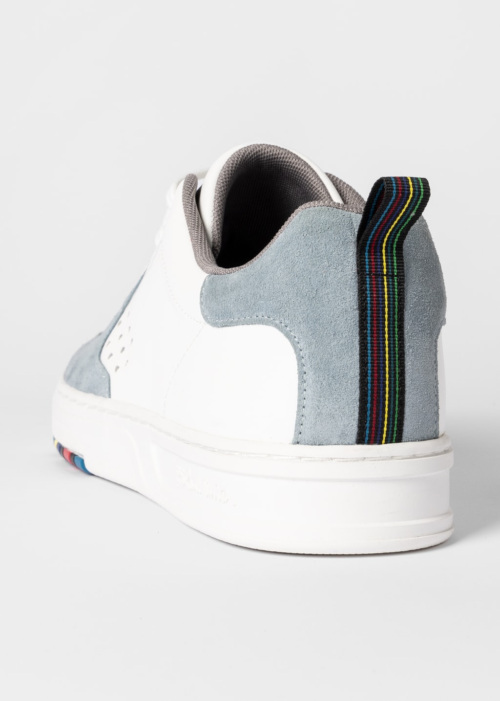 Detail View - White and Light Blue 'Cosmo' Trainers Paul Smith