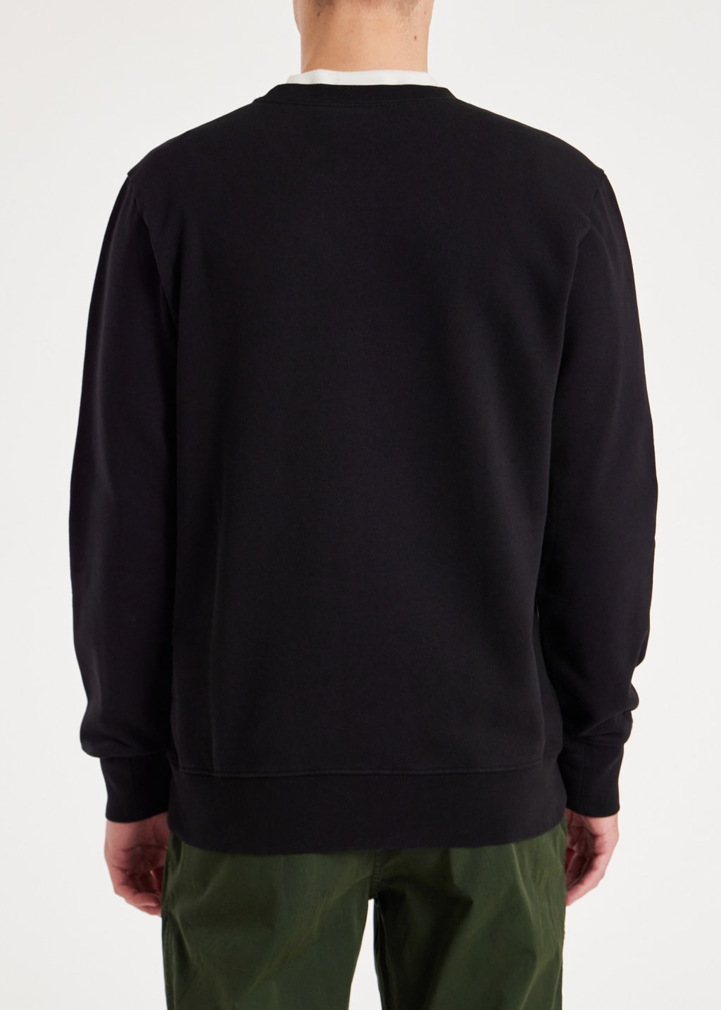 Model View - Black 'Circles' Print Cotton Sweatshirt Paul Smith