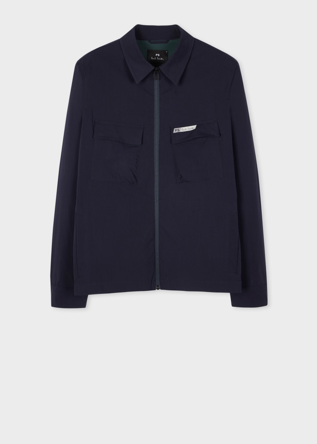 Men's Navy CottonNylon Zip Overshirt