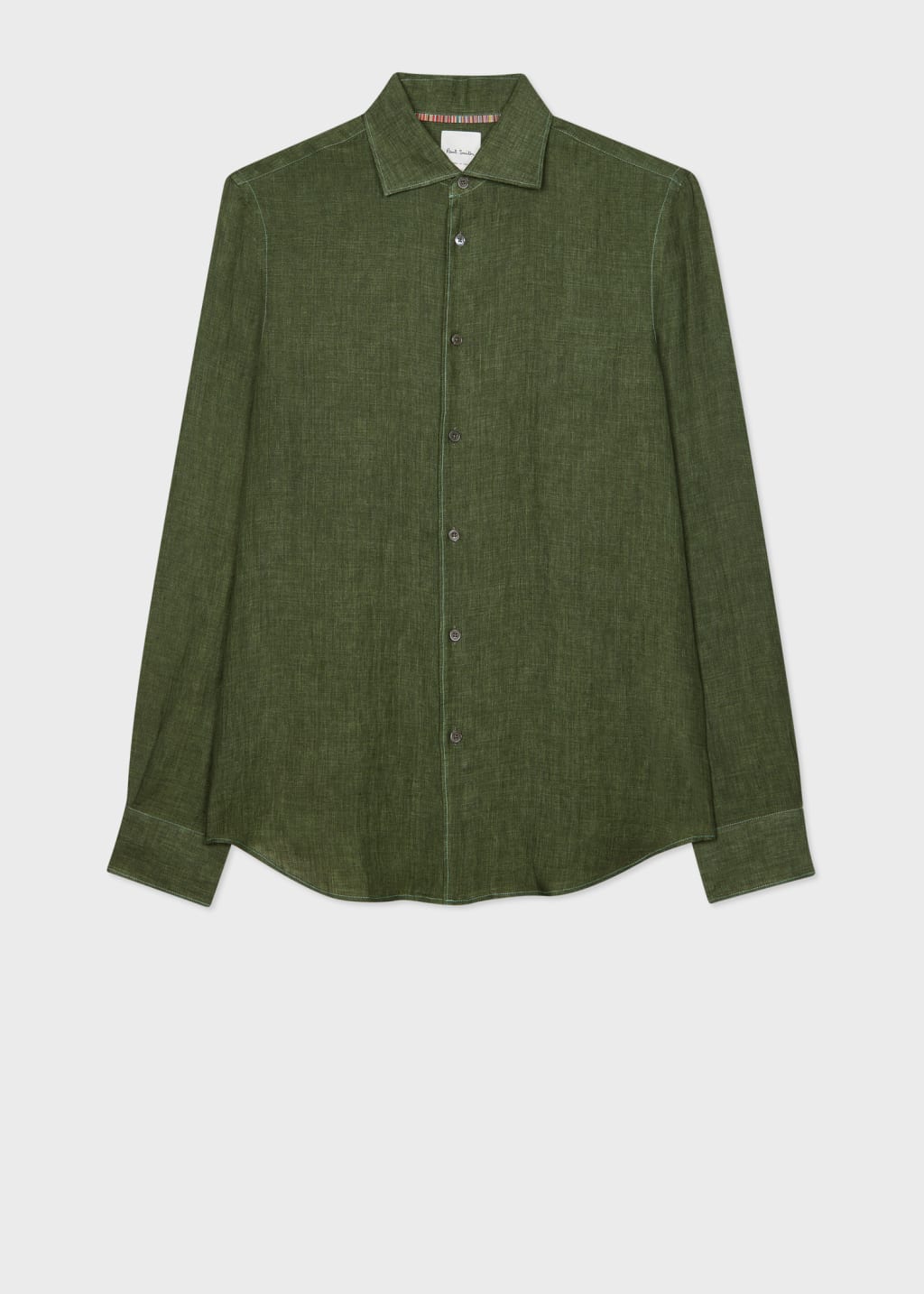 Men's SlimFit Dark Green Linen Shirt