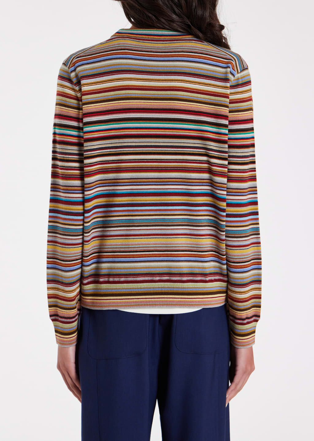 Model View - Women's Diagonal 'Signature Stripe' Sweater Paul Smith
