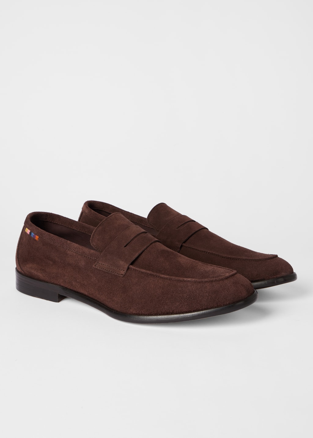 Pair View - Dark Brown Suede 'Figaro' Loafers Paul Smith