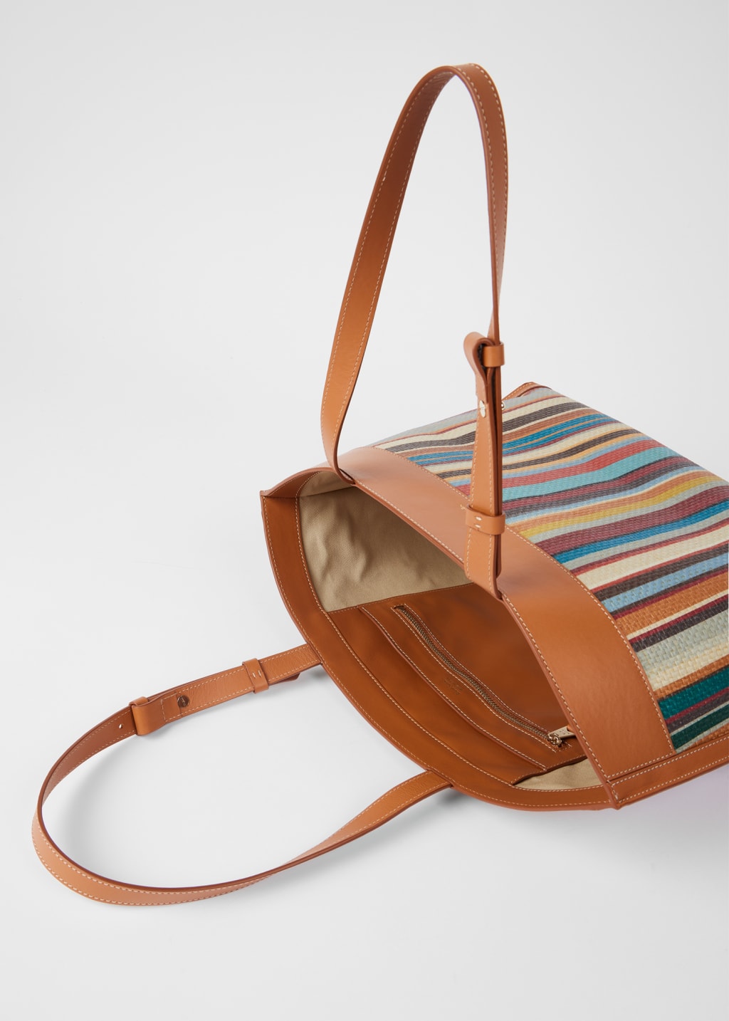 Detail View - Women's 'Signature Stripe' Raffia Tote Bag Paul Smith
