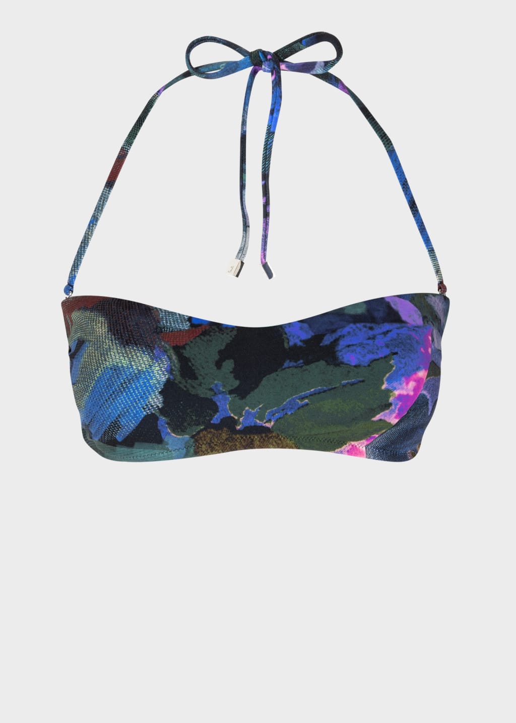 Front View - Women's Navy 'Floral Collage' Bandeau Bikini Top Paul Smith