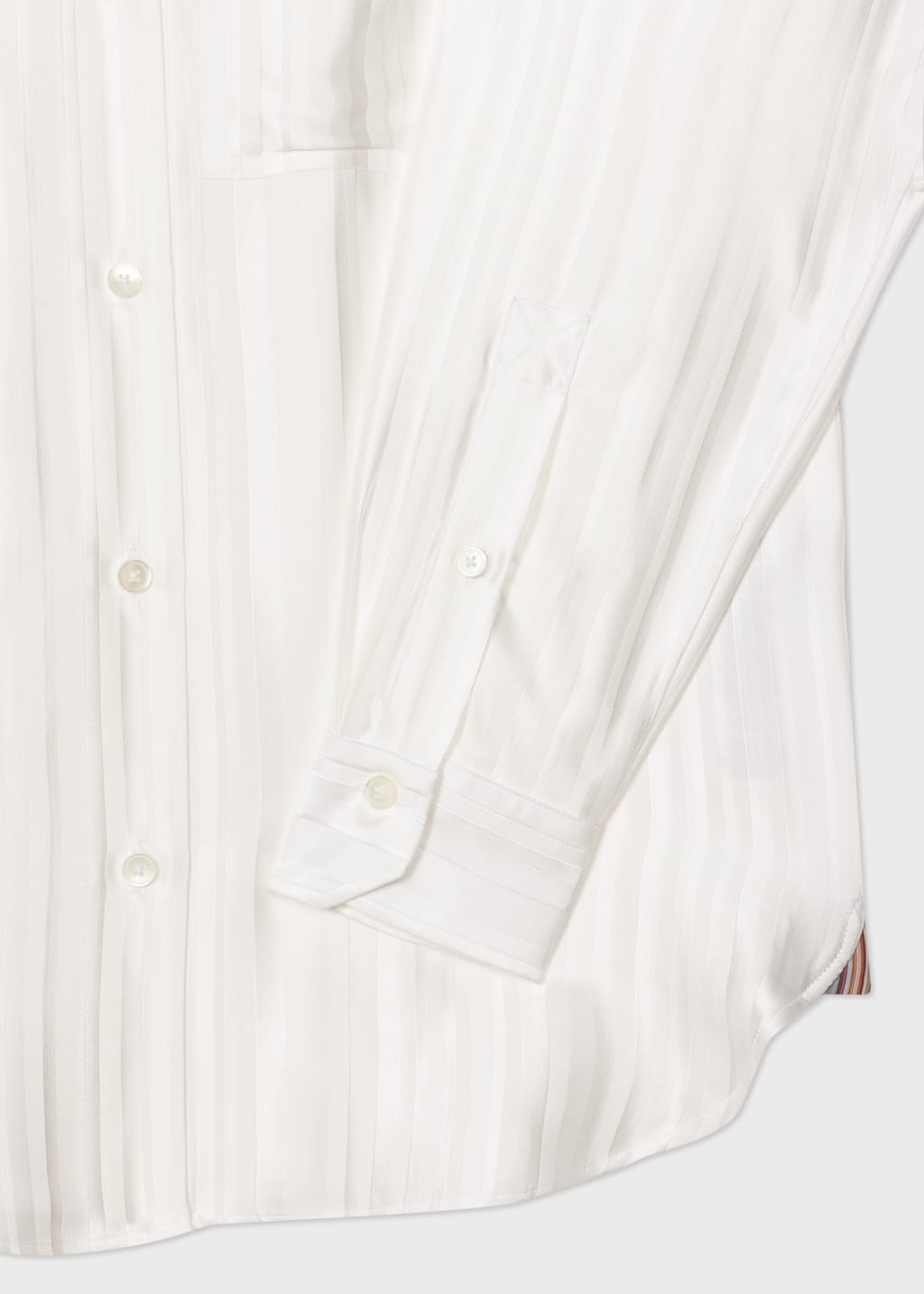 Detail View - Women's White 'Shadow Stripe' Shirt Paul Smith