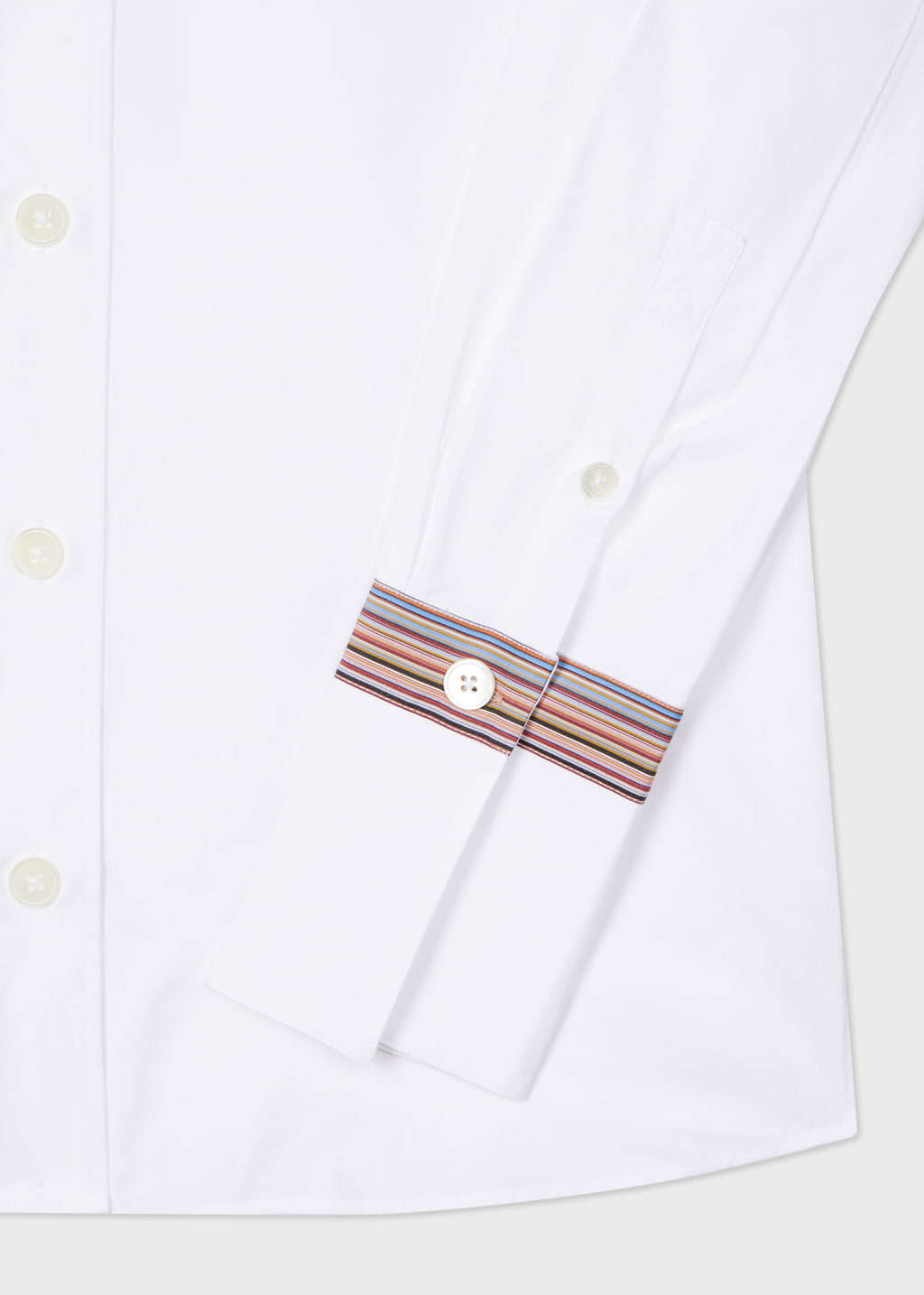 Detail View - Women's White 'Signature Stripe' Cuff Shirt Paul Smith