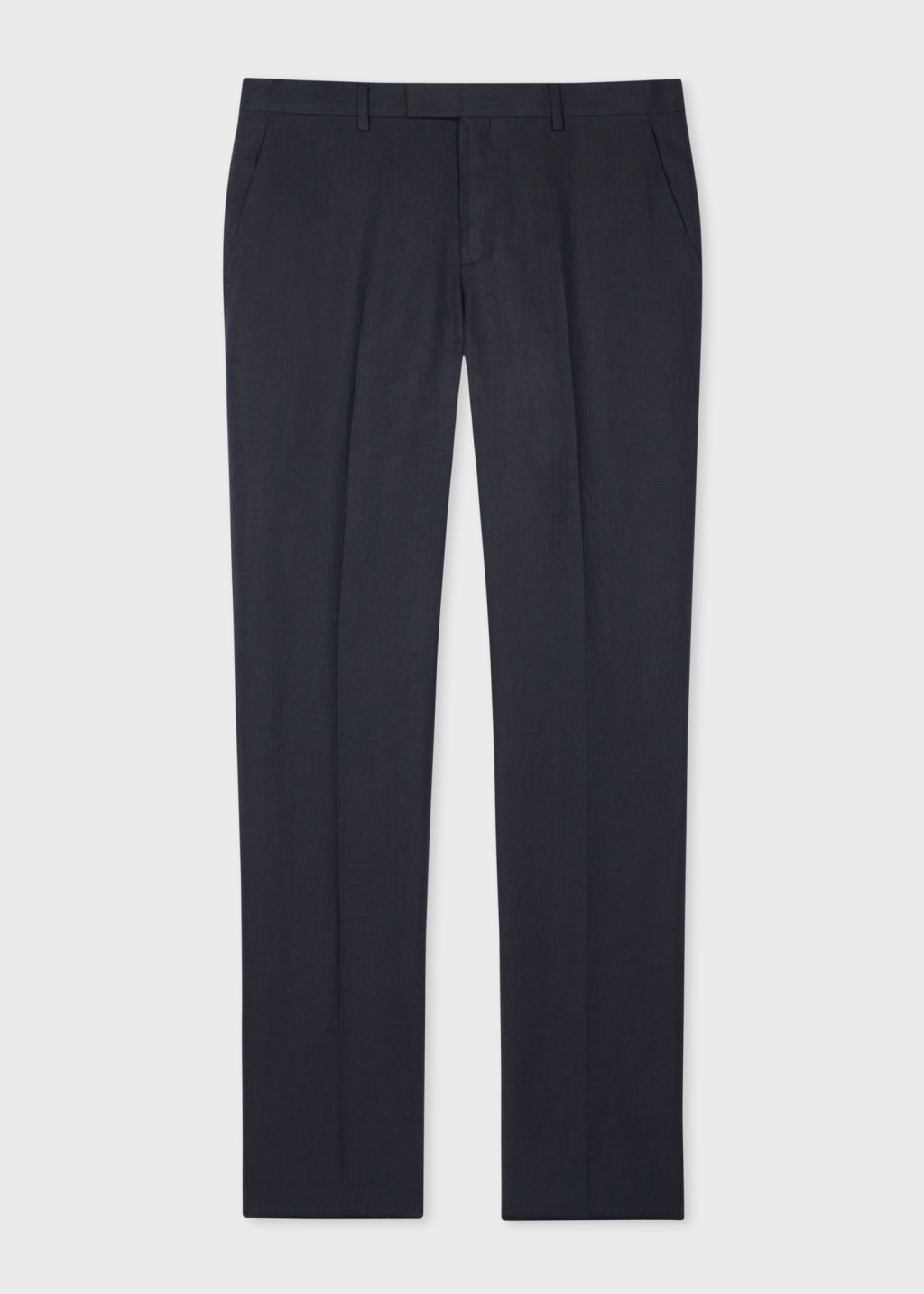 Front View - Navy Linen Trousers Paul Smith