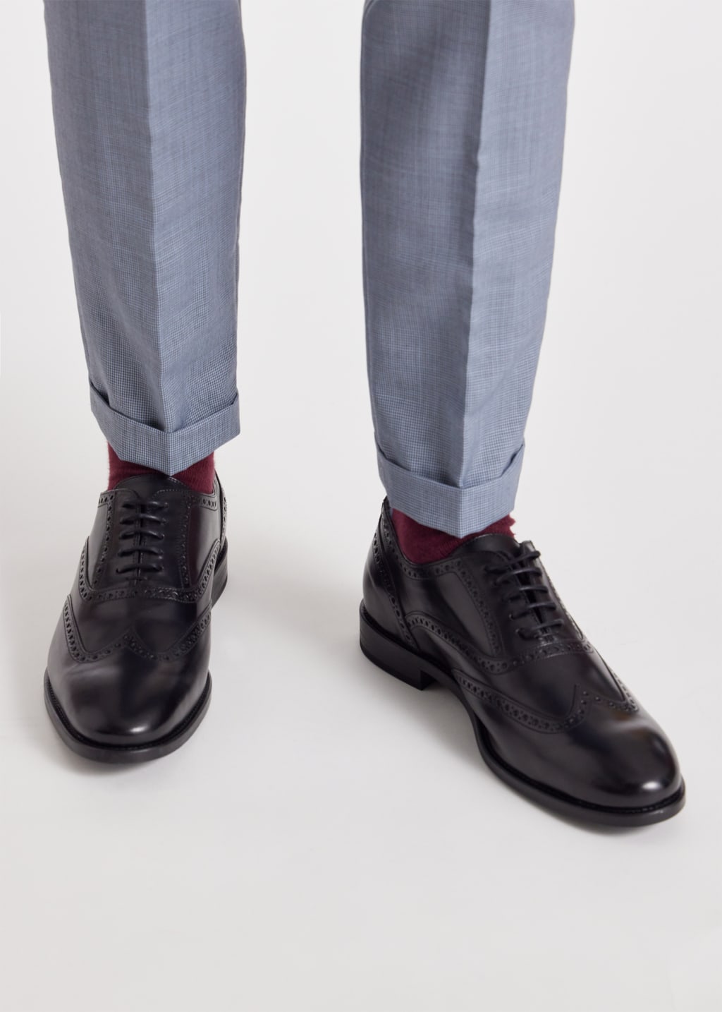 Model View - Black Leather 'Niccolo' Brogues Paul Smith