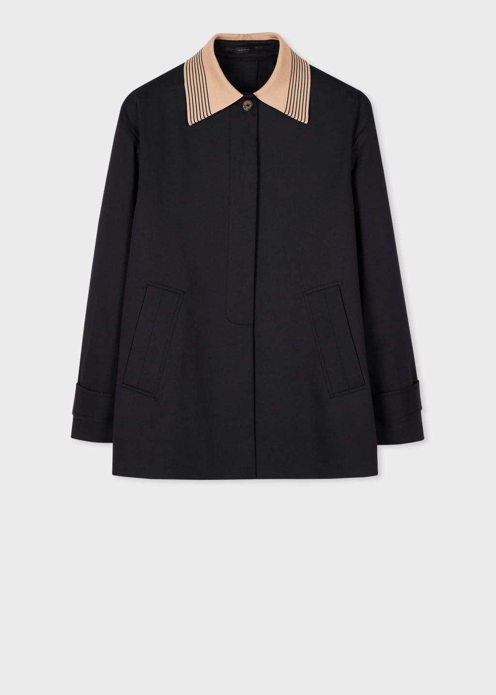 Front View - Women's Cotton Contrast Collar Swing Jacket Paul Smith