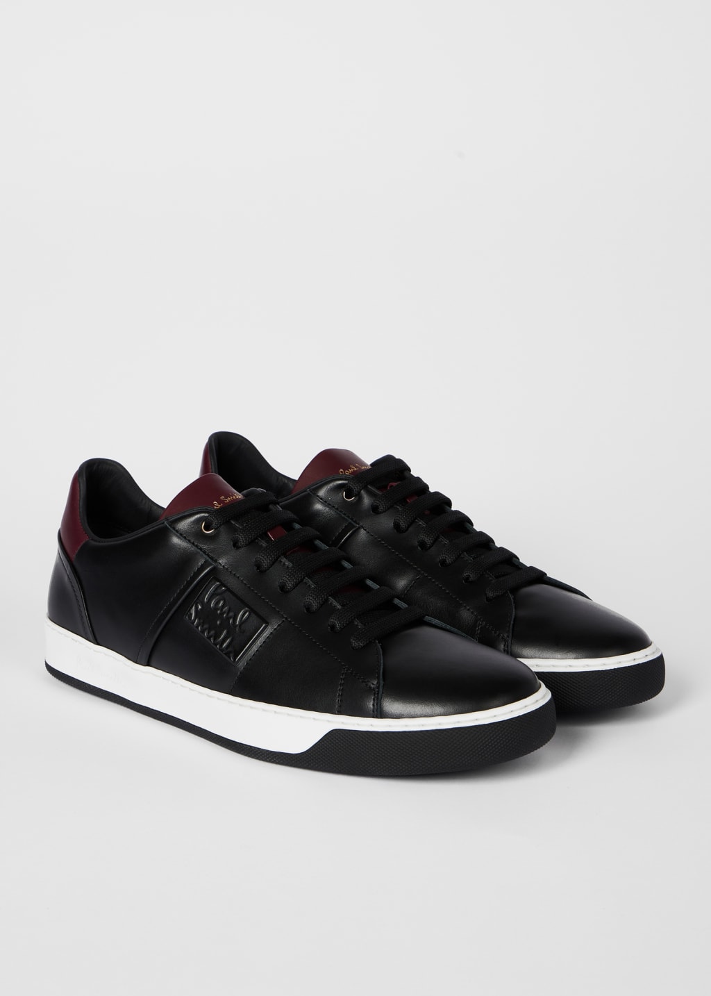 Black Leather 'Bima' Trainers Paul Smith
