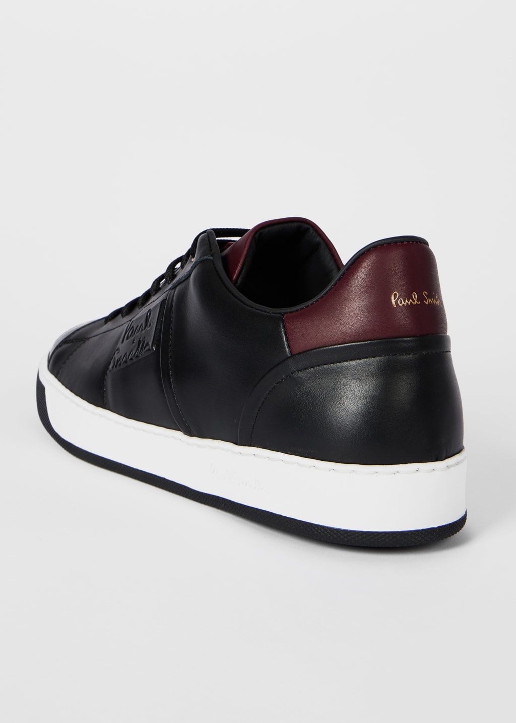 Black Leather 'Bima' Trainers Paul Smith