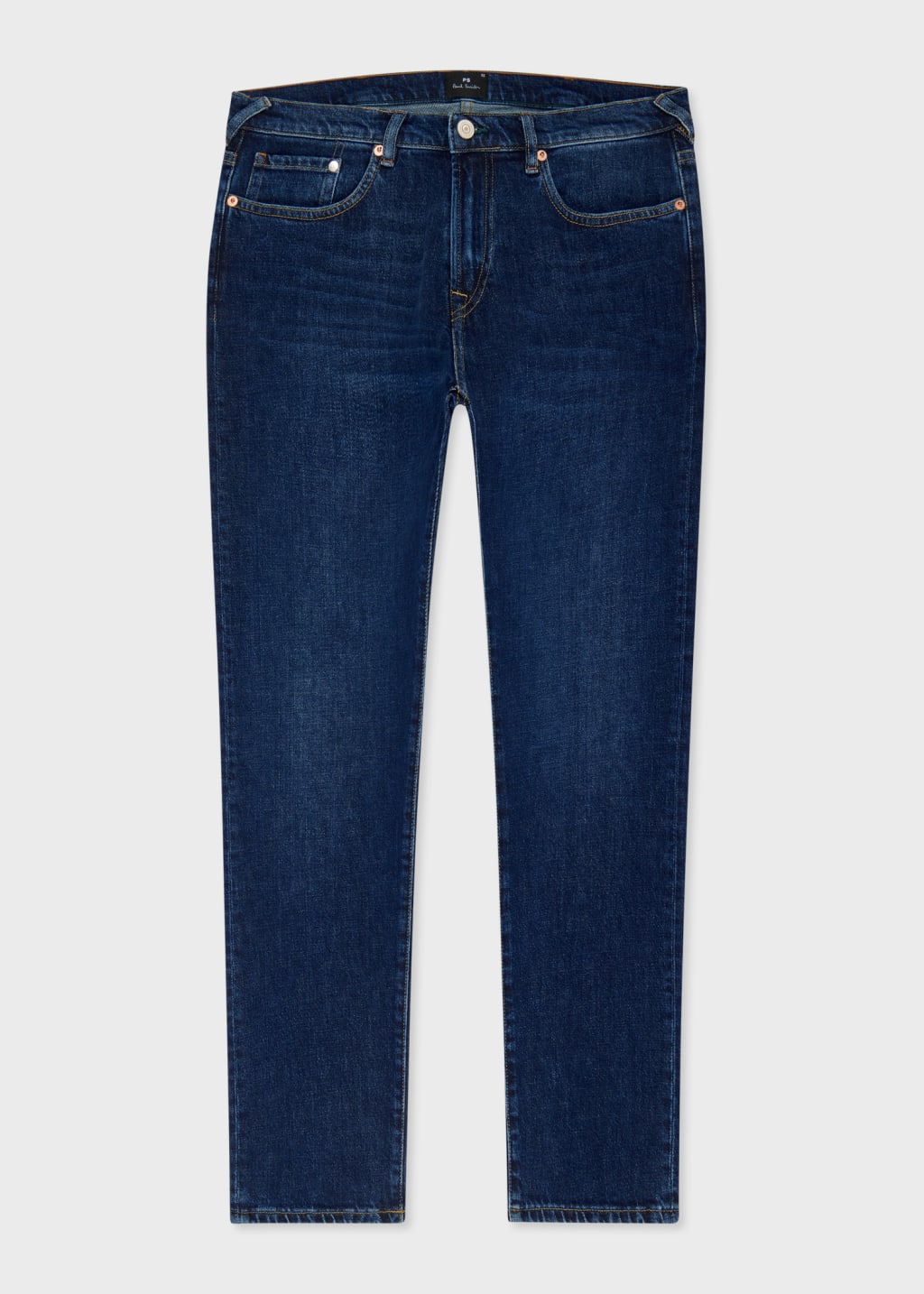 Front view - Tapered-Fit Dark Wash 'Organic Vintage Stretch' Jeans Paul Smith