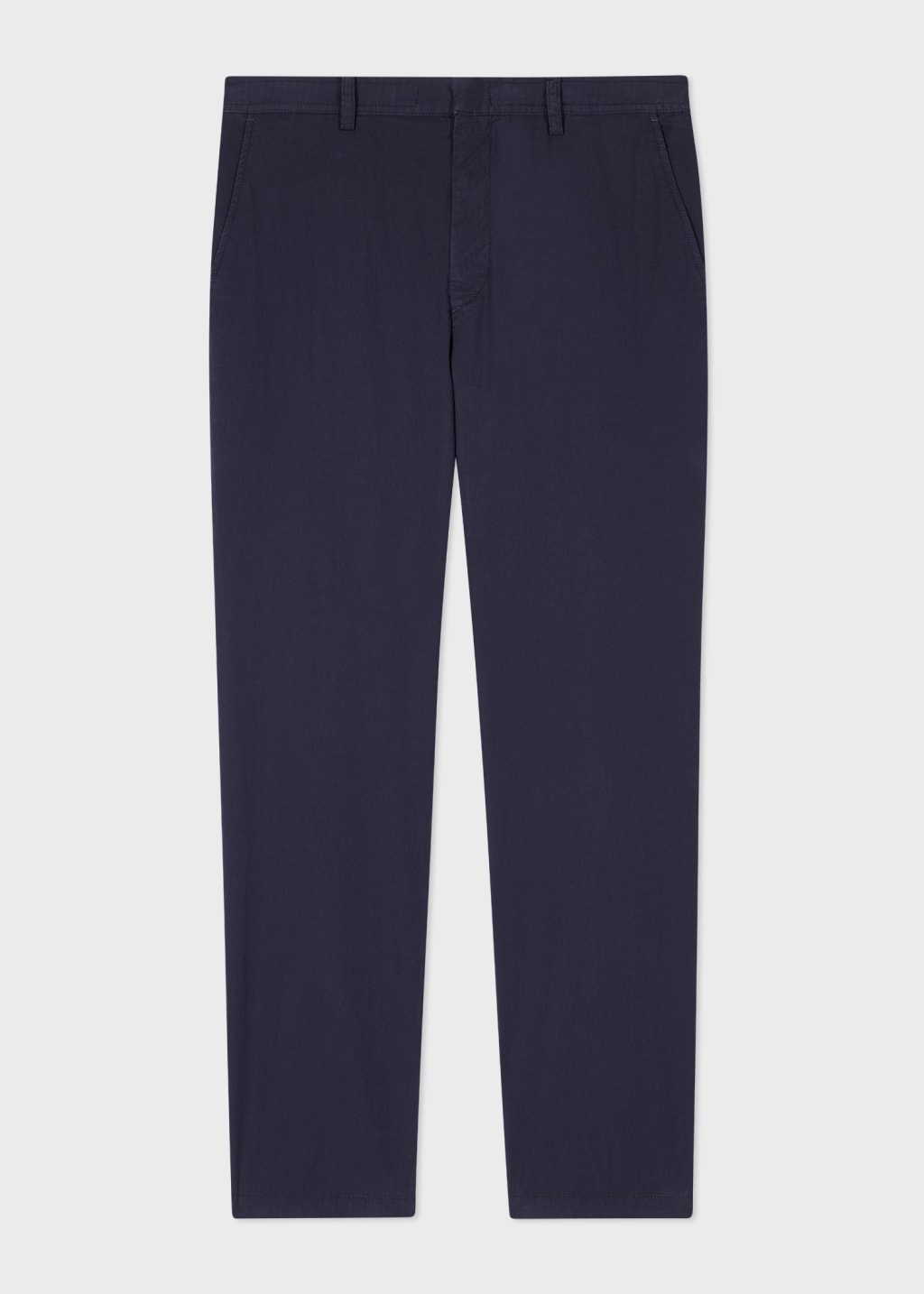 Front View - Navy Organic Cotton-Stretch Elasticated Chinos Paul Smith