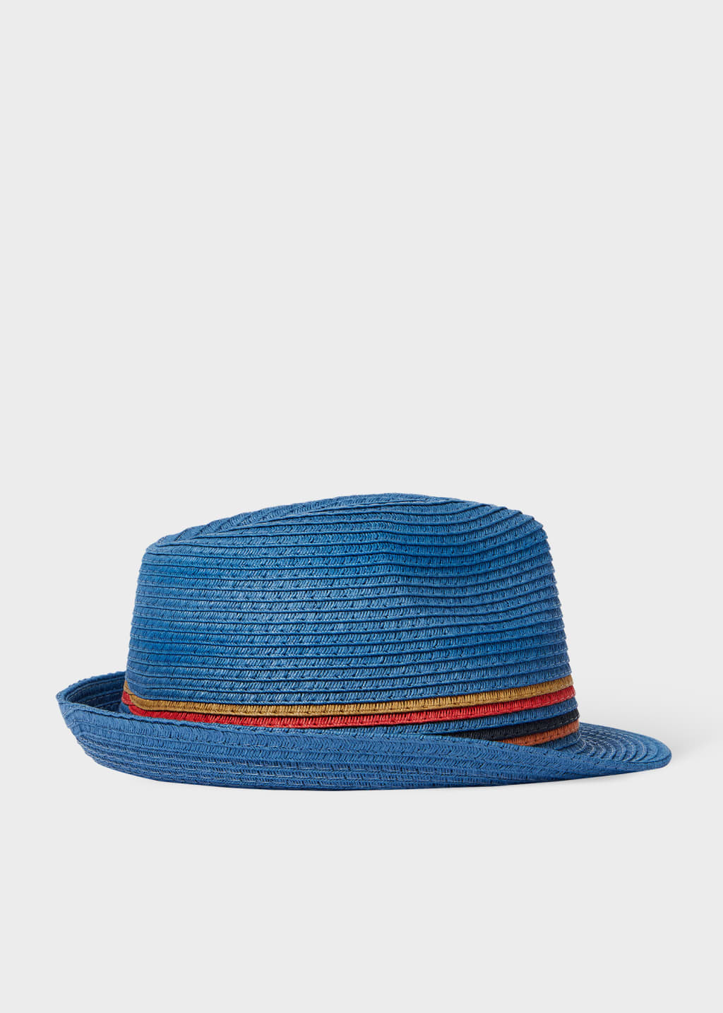 Side View - Blue 'Artist Stripe' Trilby Hat Paul Smith