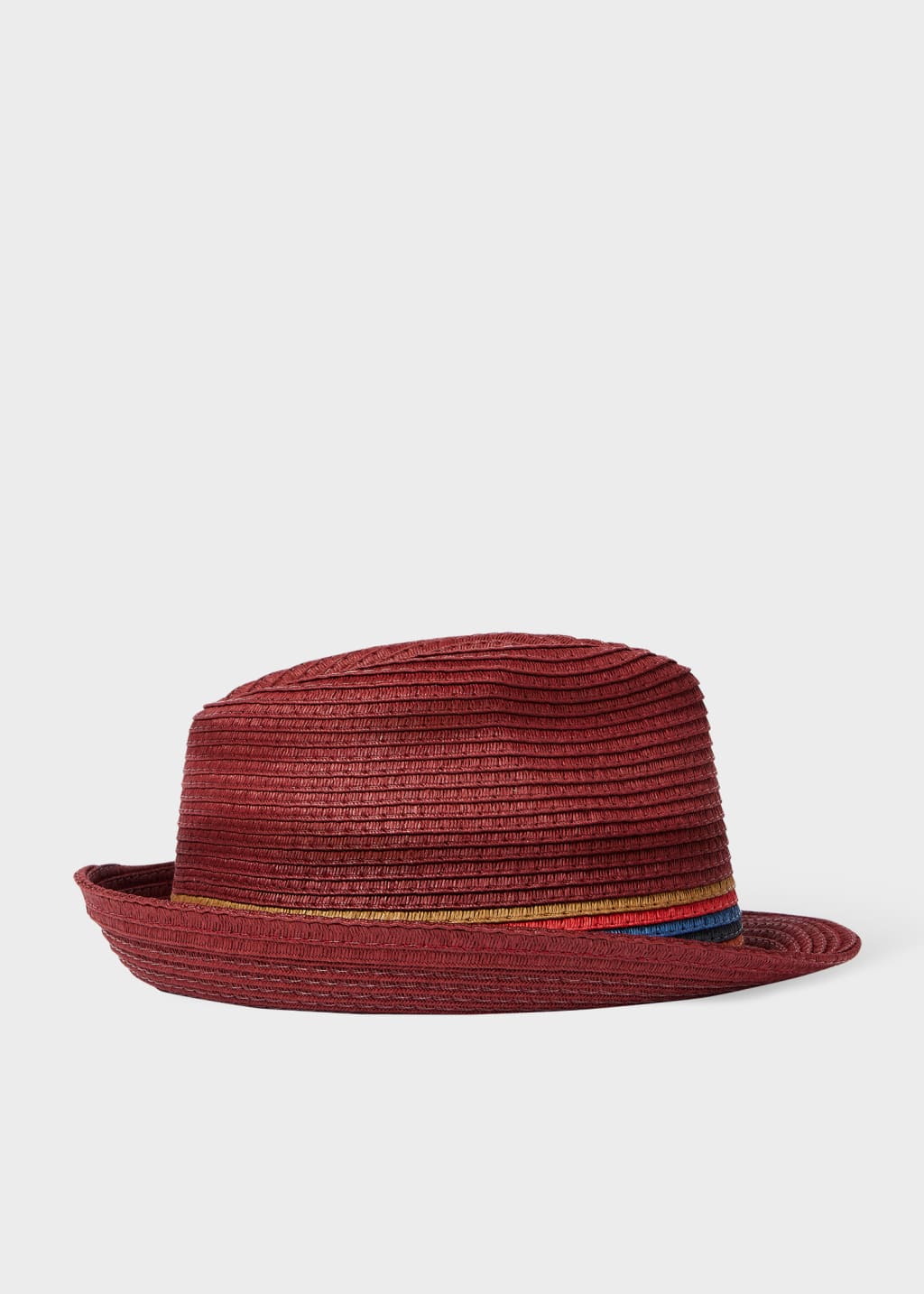 Side View - Red 'Artist Stripe' Trilby Hat Paul Smith