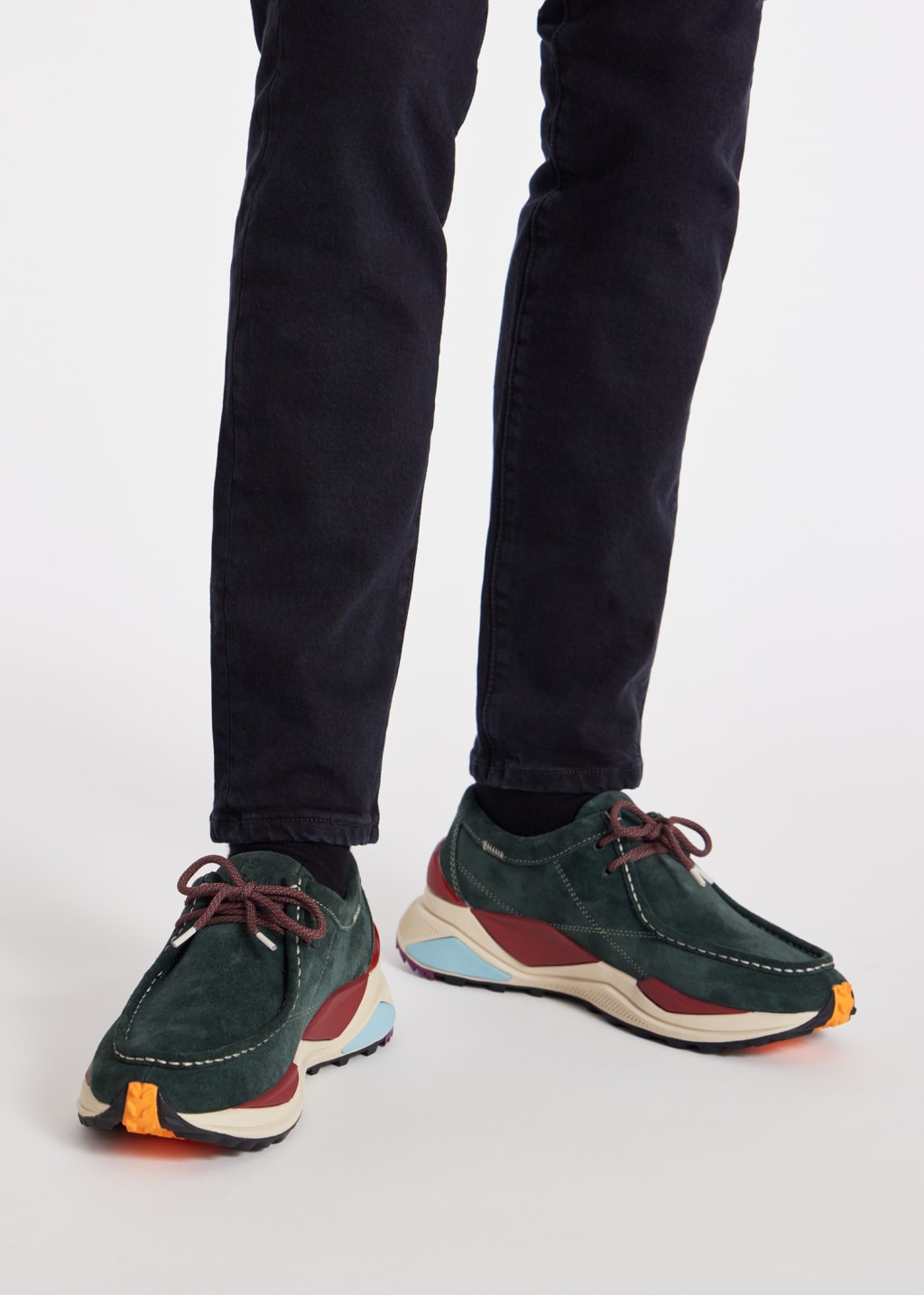 Model View - Green Suede 'Stirling' Shoes Paul Smith