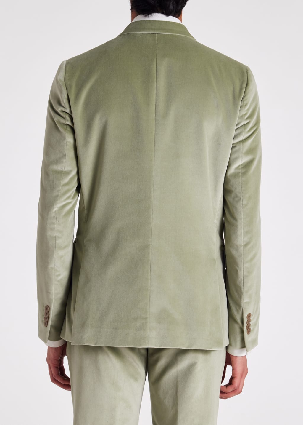 Model View - The Soho - Tailored-Fit Pistachio Velvet Suit by Paul Smith