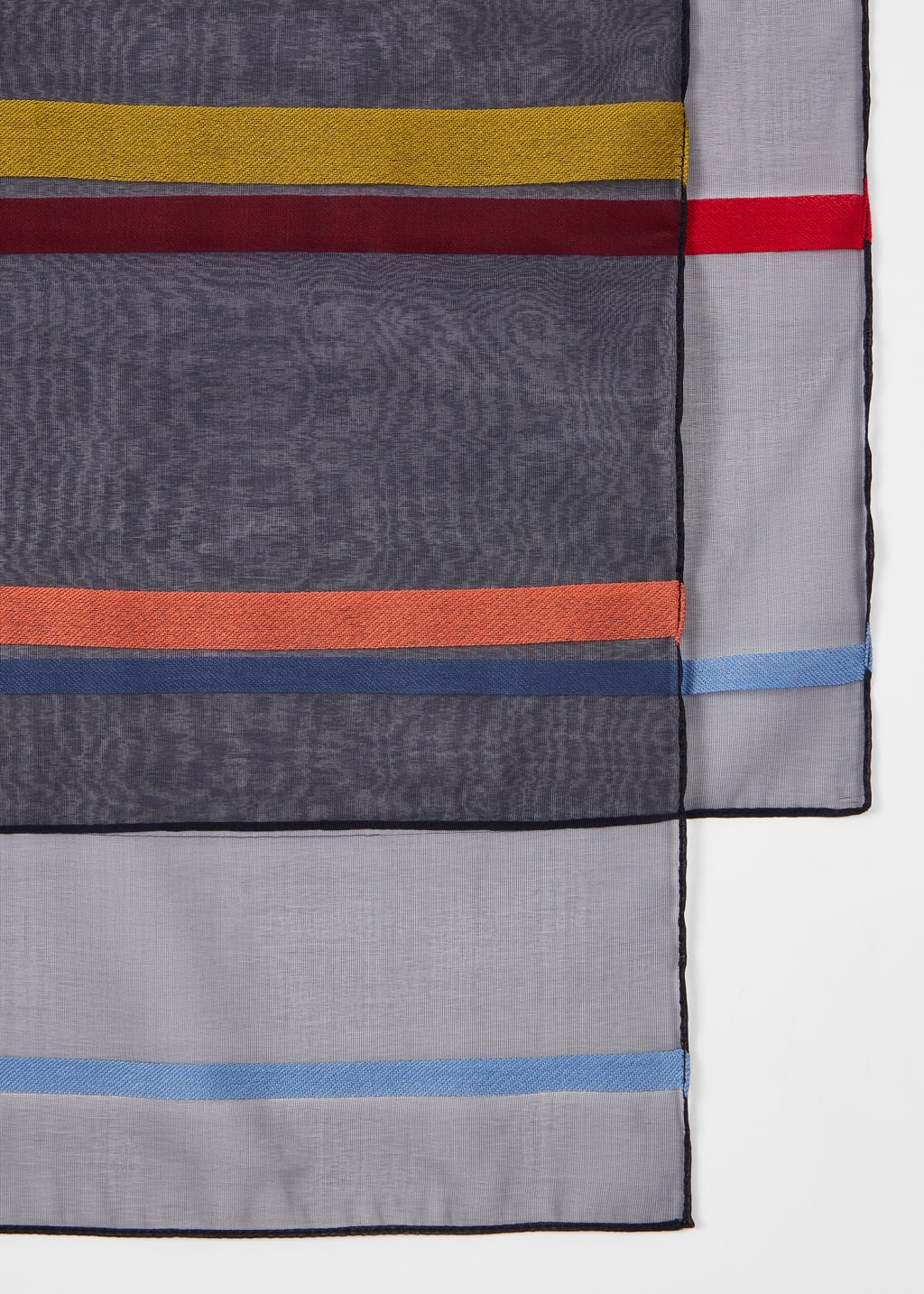 SHEER SCARF WITH RAW EDGE WEAVE ON