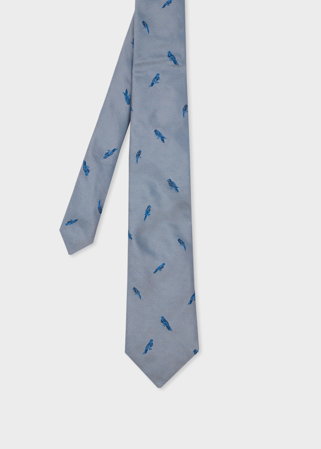 폴스미스 Paulsmith Light Blue Silk Parrots Tie