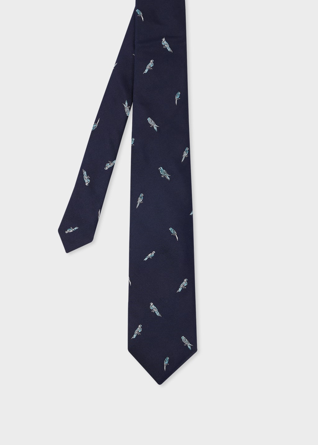 폴스미스 Paulsmith Navy Silk Parrots Tie