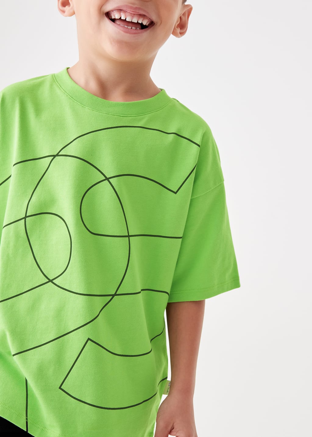 Model view - 2-13 Years Green Oversized Print T-Shirt Paul Smith