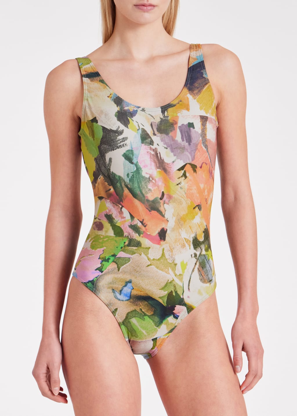 Model View - Women's 'Floral Collage' Swimsuit Paul Smith