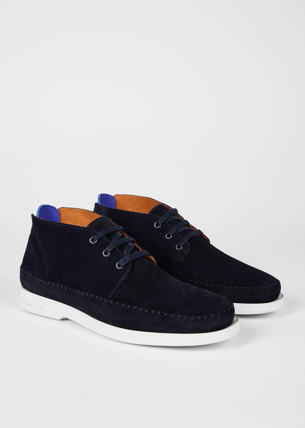 Product View - Navy Suede 'Crane' Boots Paul Smith