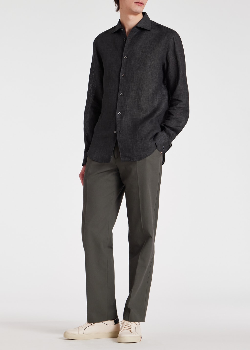 Costume National Gray linen casual shirt