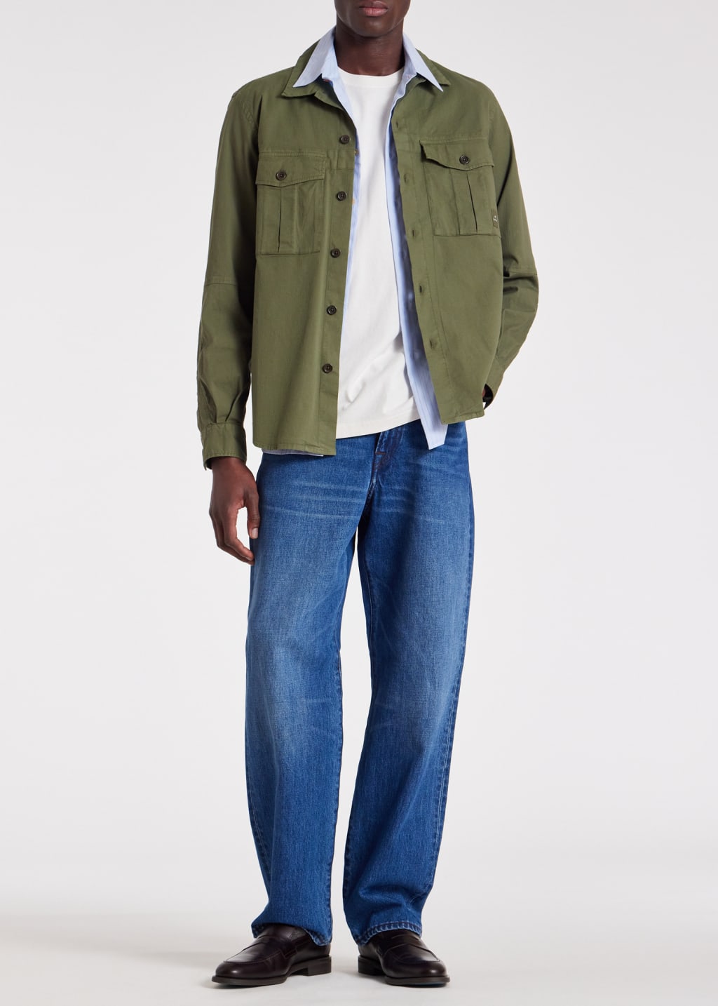 Model View - Relaxed-Fit Mid Blue Jeans Paul Smith