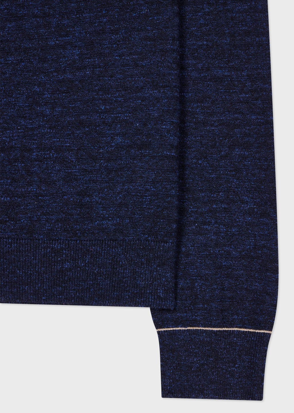 Detail View - Navy Cotton-Linen Textured Sweater Paul Smith