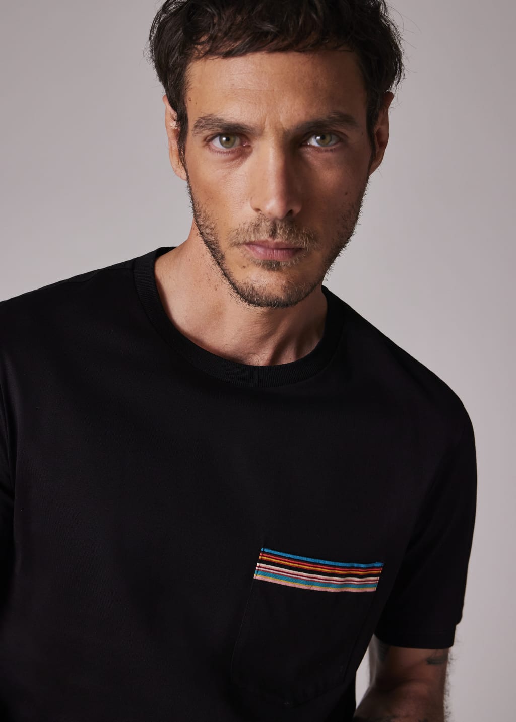 men's striped pocket tee shirts