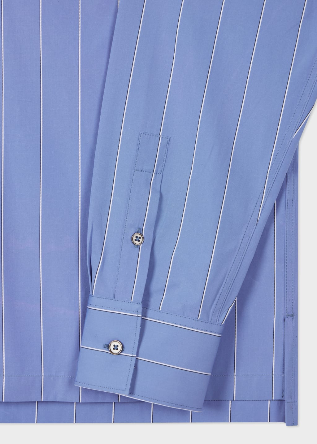 Front View - Blue Oversized Poplin Stripe Shirt Paul Smith