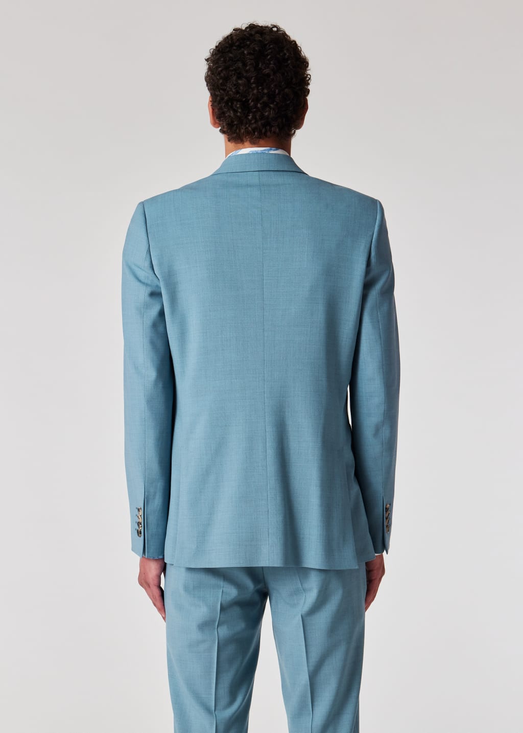 Model view - The Brierley - Blue Marl Overdyed Stretch-Wool Suit Paul Smith