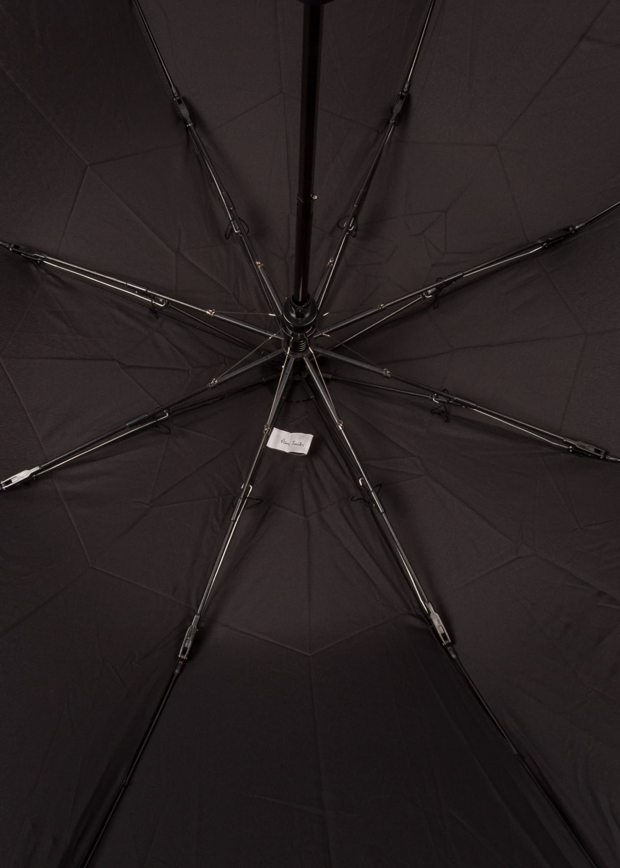 Black 'Signature Stripe' Border Compact Umbrella