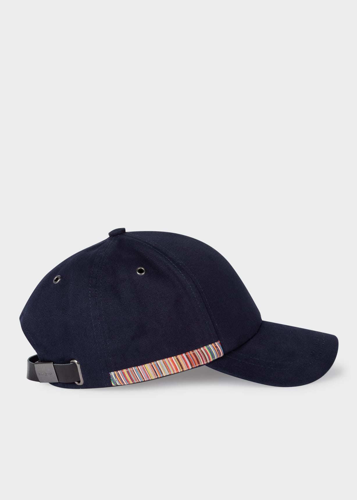Navy 'Signature Stripe' Trim Cotton Baseball Cap