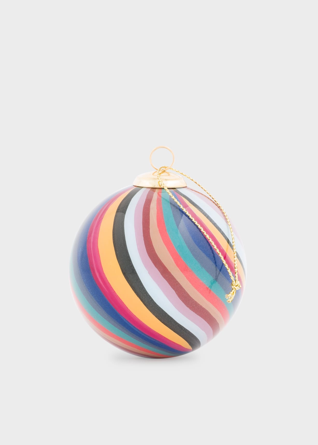Front View - Hand-Painted Swirl Glass Bauble Paul Smith