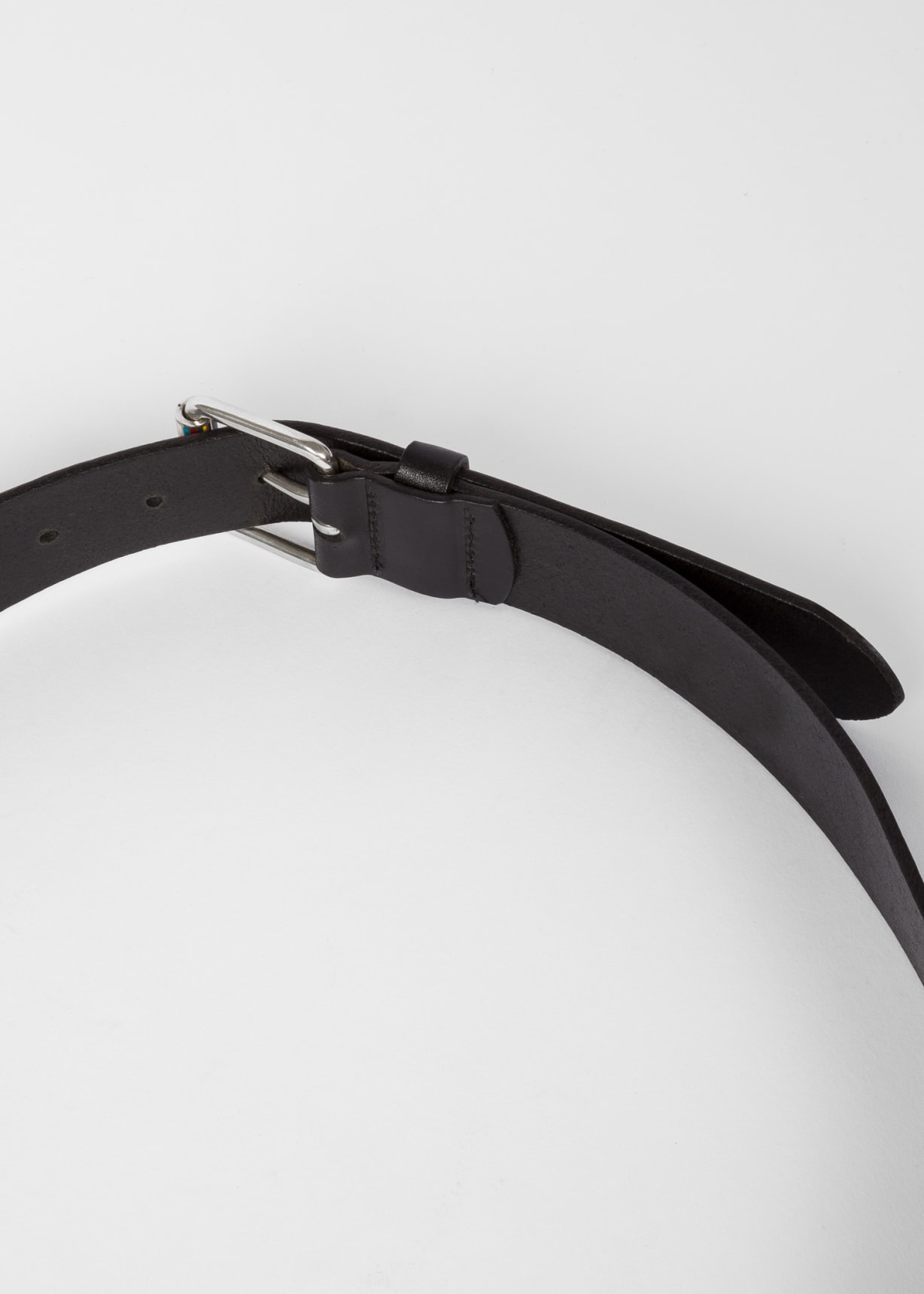 Men's Black Leather Double Keeper Classic Suit Belt