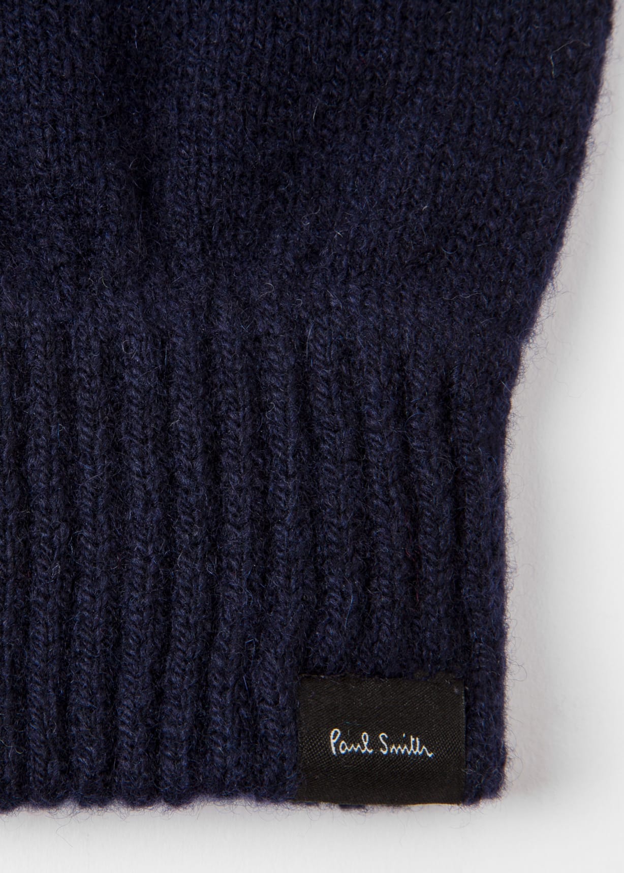 Detail View - Dark Navy Cashmere-Blend Gloves Paul Smith