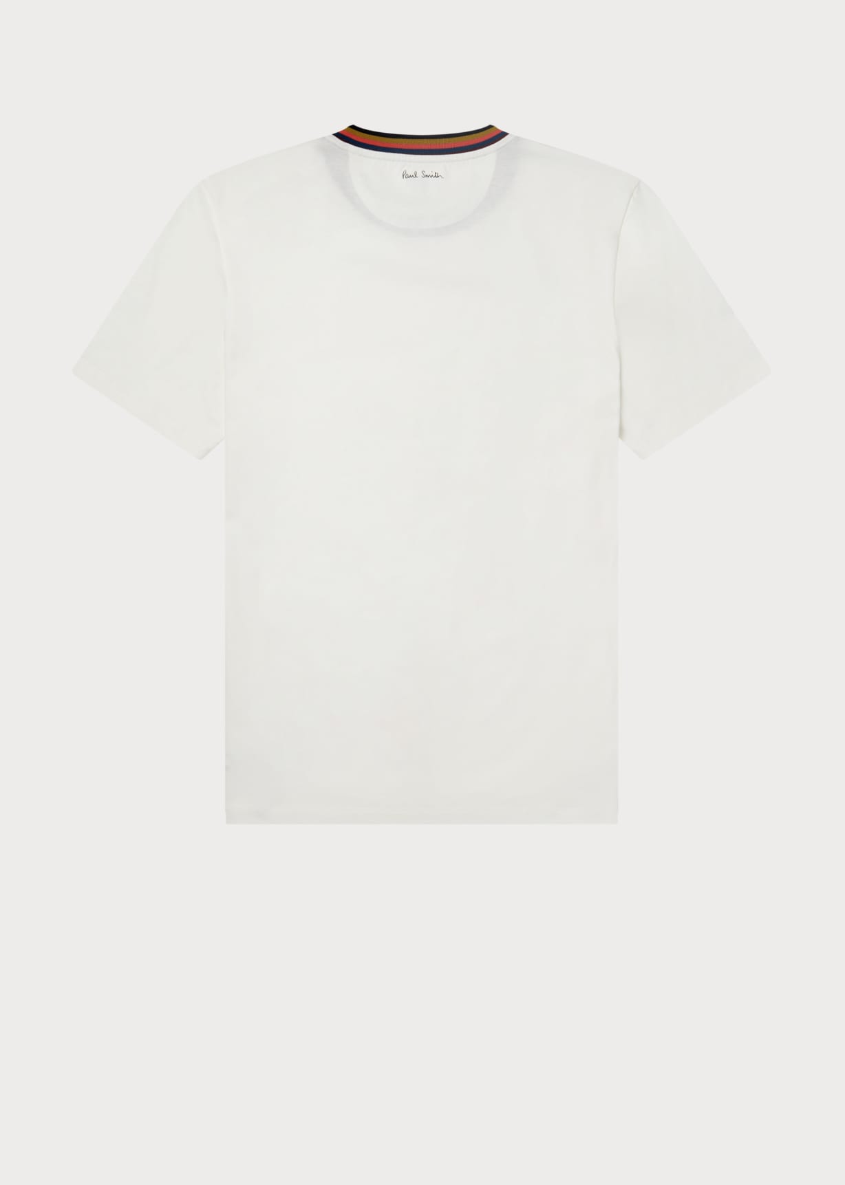 Back view - White 'Artist Stripe' Collar Cotton T-Shirt Paul Smith