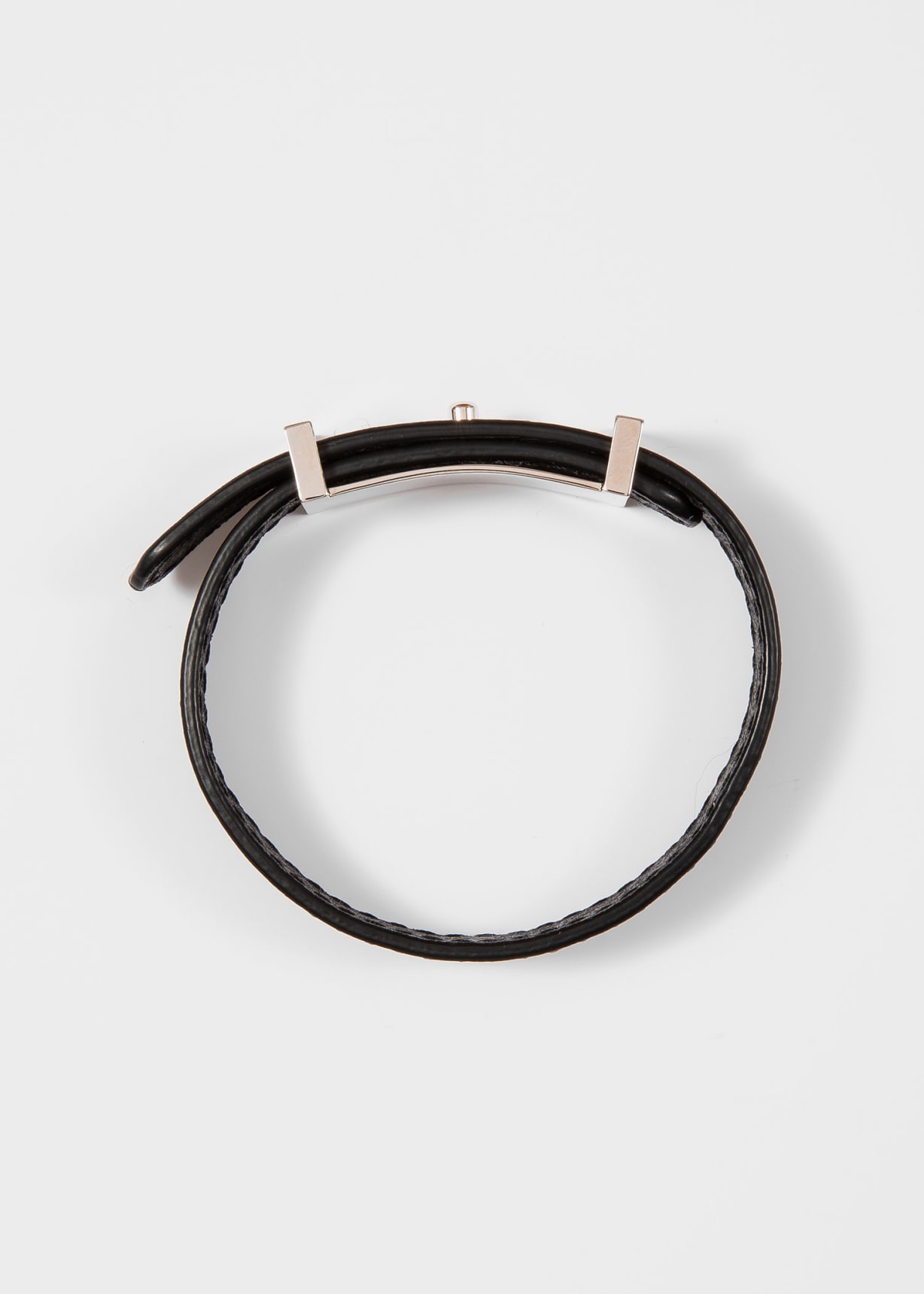 【関税&送料込】Paul Smith Leather Bracelet Black Braided Leather Bracelet