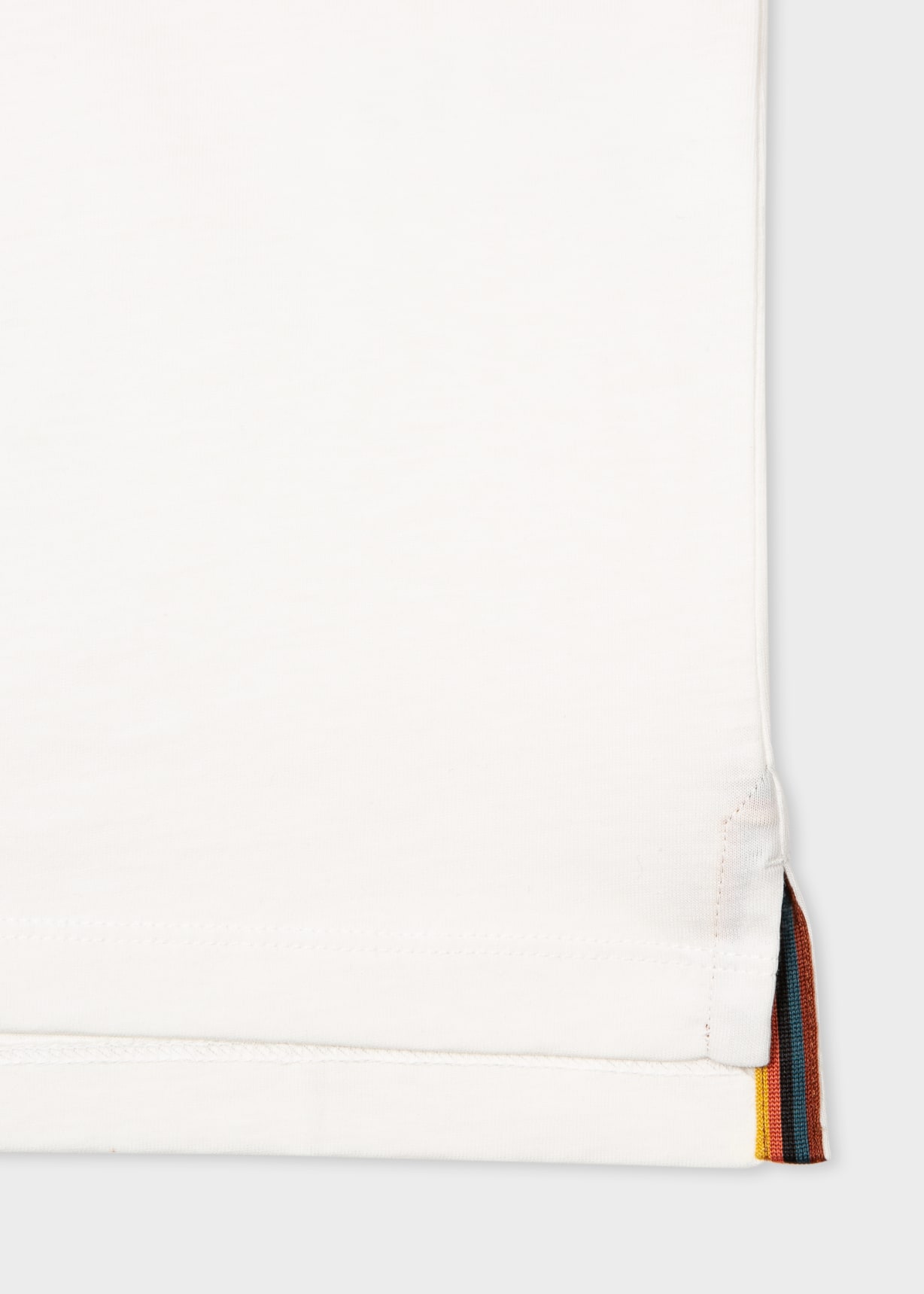 Detail view - - White 'Artist Stripe' Collar Cotton T-Shirt Paul Smith