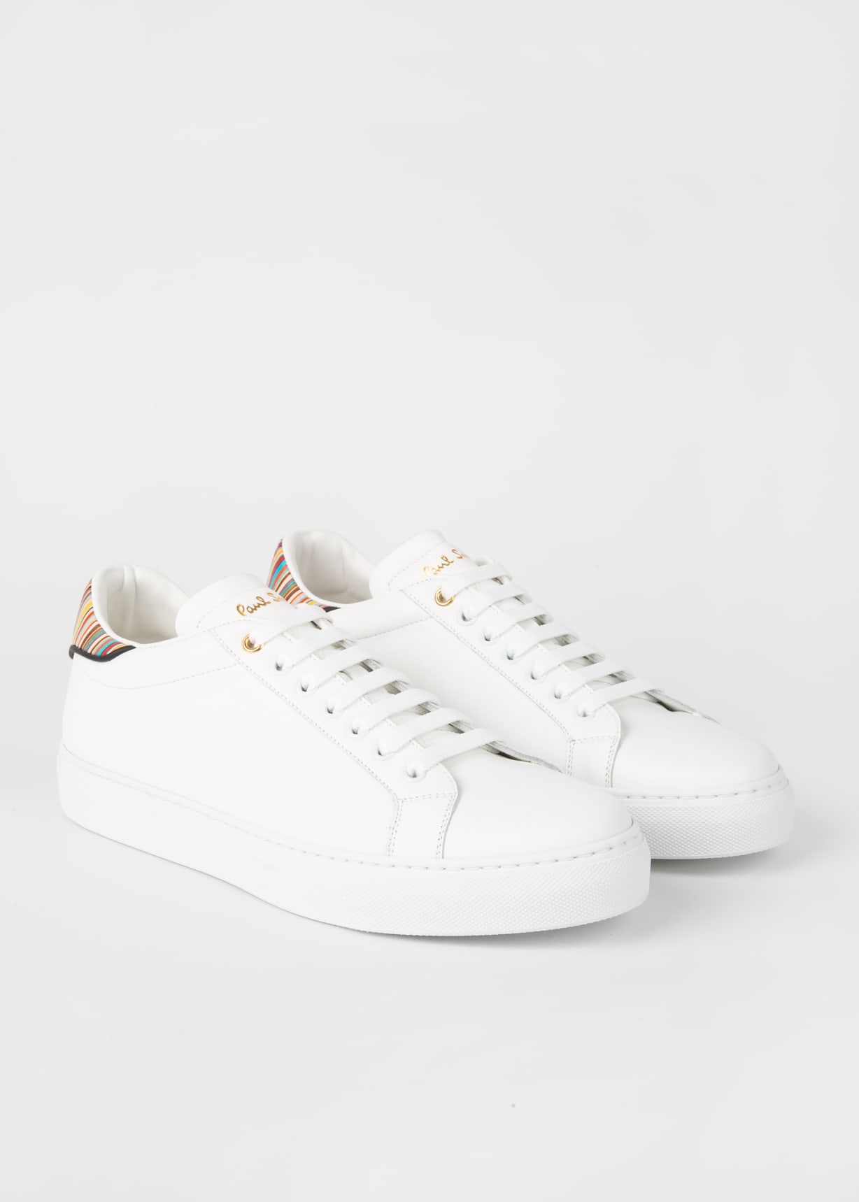 nomar la Paul Bocuse 27cm 白 White Leather 'Beck' Sneakers With 'Signature Stripe' Heel