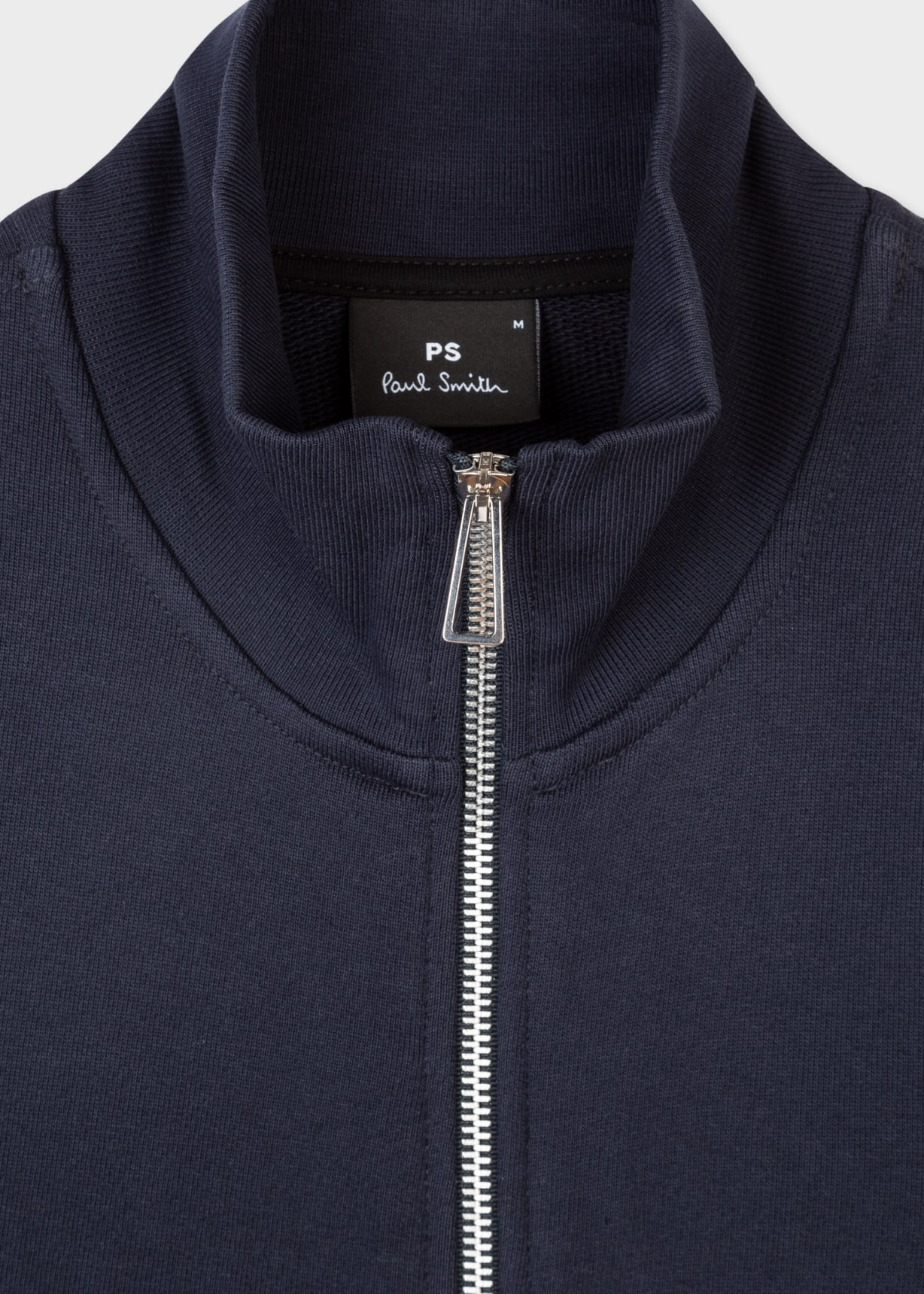 Detail View - Navy Cotton Zebra Logo Zip Sweatshirt Paul Smith