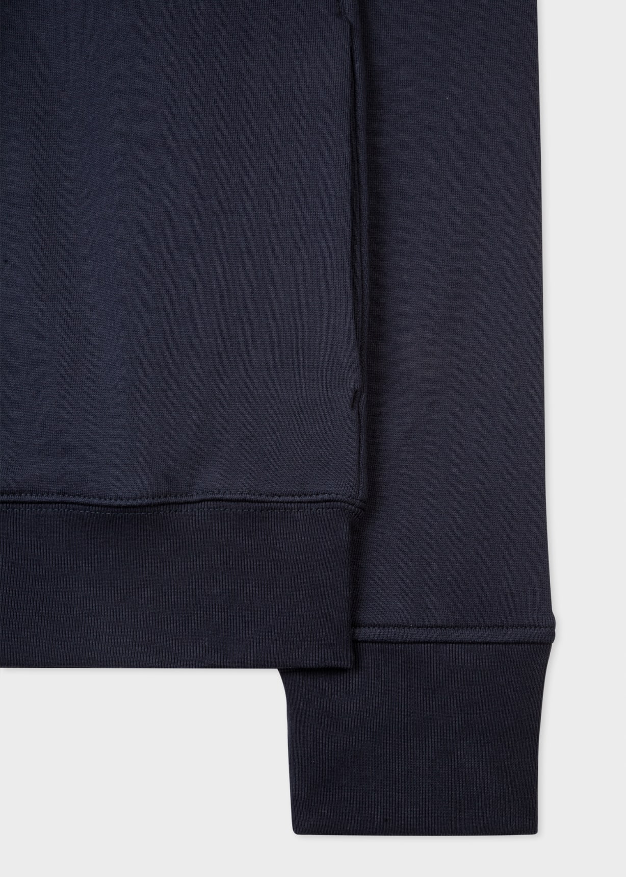 Detail View - Navy Cotton Zebra Logo Zip Sweatshirt Paul Smith
