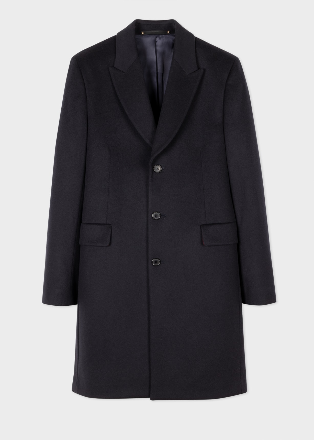 ジャケット・アウター Paul smith alpaca wool long coat navy ex Men's Navy Wool-Cashmere Epsom Coat