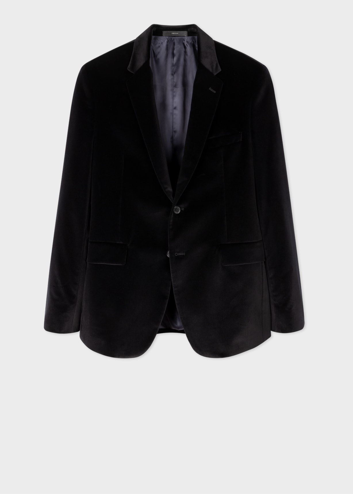 Front View - The Kensington - Slim-Fit Black Velvet Two-Button Blazer Paul Smith