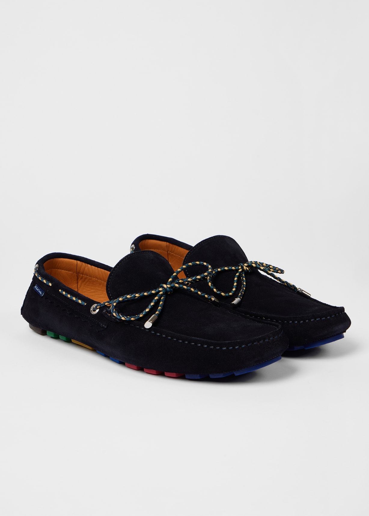 Detail View - Navy Suede 'Springfield' Loafers Paul Smith