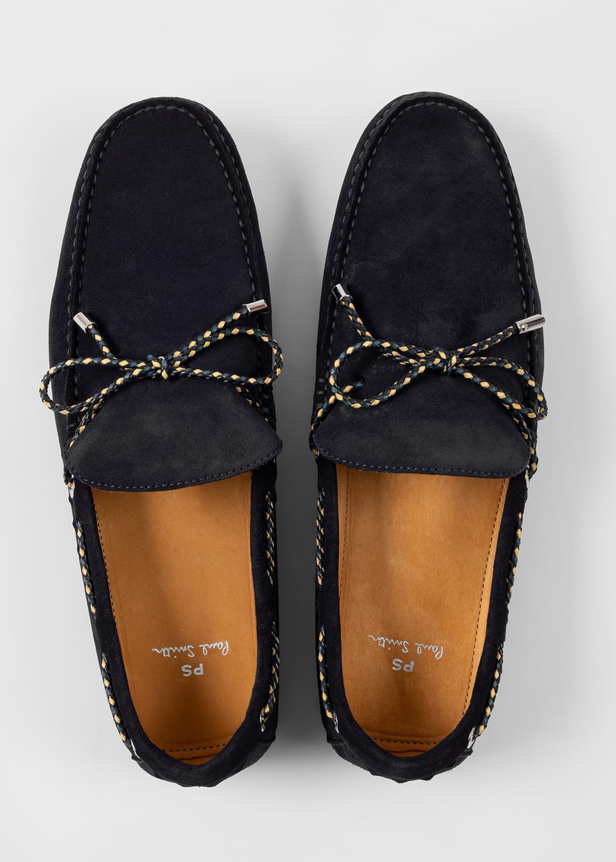 Pair View - Navy Suede 'Springfield' Loafers Paul Smith