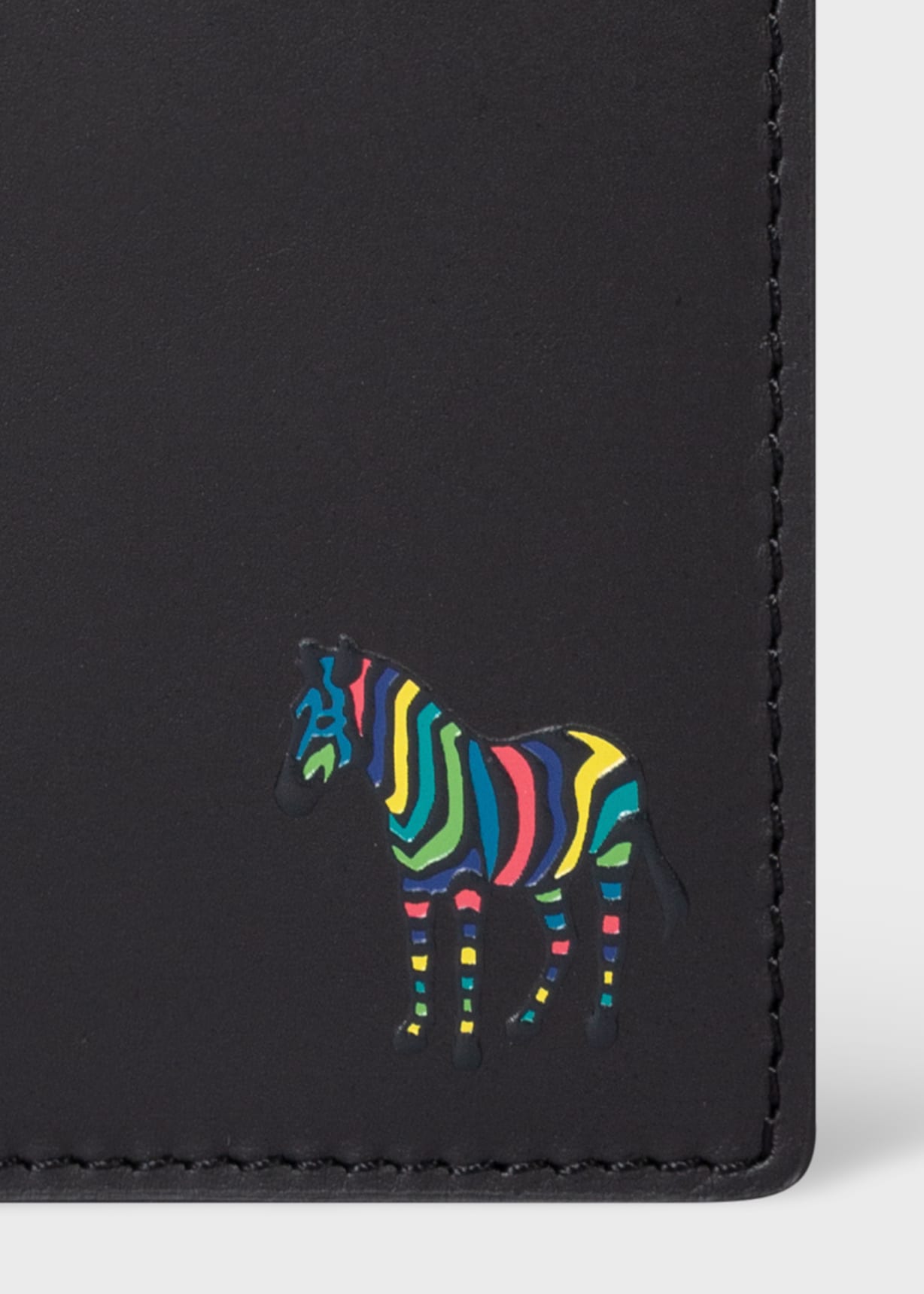 Men's Black 'Zebra' Leather Billfold And Coin Wallet