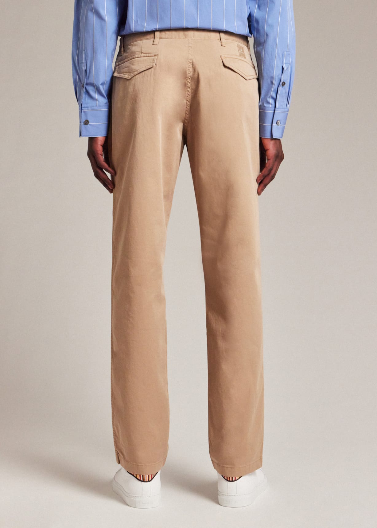 Detail View - Tapered-Fit Tan Pima Stretch-Cotton Chinos Paul Smith